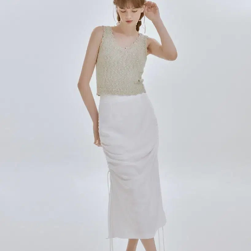 [BUNJANG] Riel Smooth String Skirt (White) / 리엘 Smooth string skirt (white) 스커트