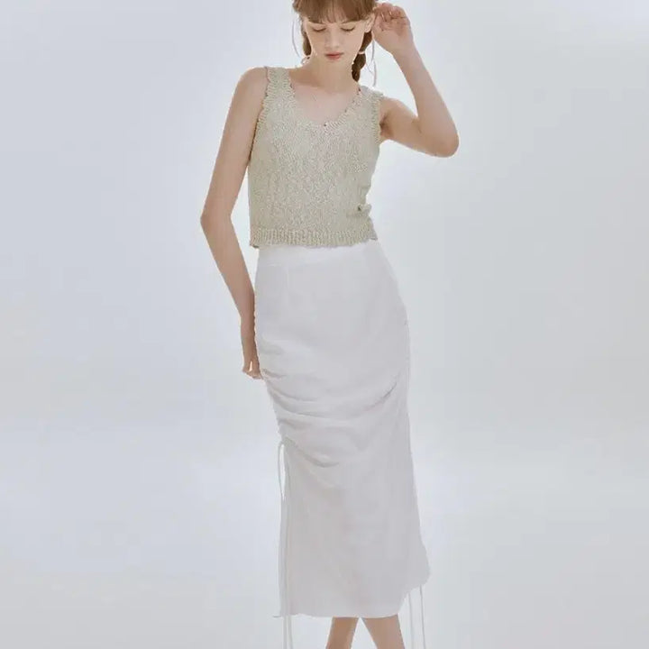[BUNJANG] Riel Smooth String Skirt (White) / 리엘 Smooth string skirt (white) 스커트