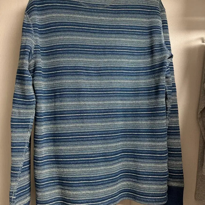 [BUNJANG] RRL Indigo Jacquard Henley Neck L / rrl 인디고 자카드 헨리넥 L