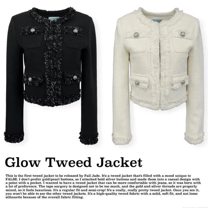 [BUNJANG] Pale Jade Tweed Black Jacket / 새상품)페일제이드 트위드 블랙
