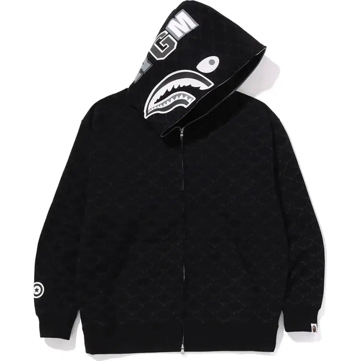 [BUNJANG] BAPE College Monogram Relaxed Fit Shark Hoodie / (S) 베이프 후드집업 컬리지 모노그램 릴렉스드 핏 샤크