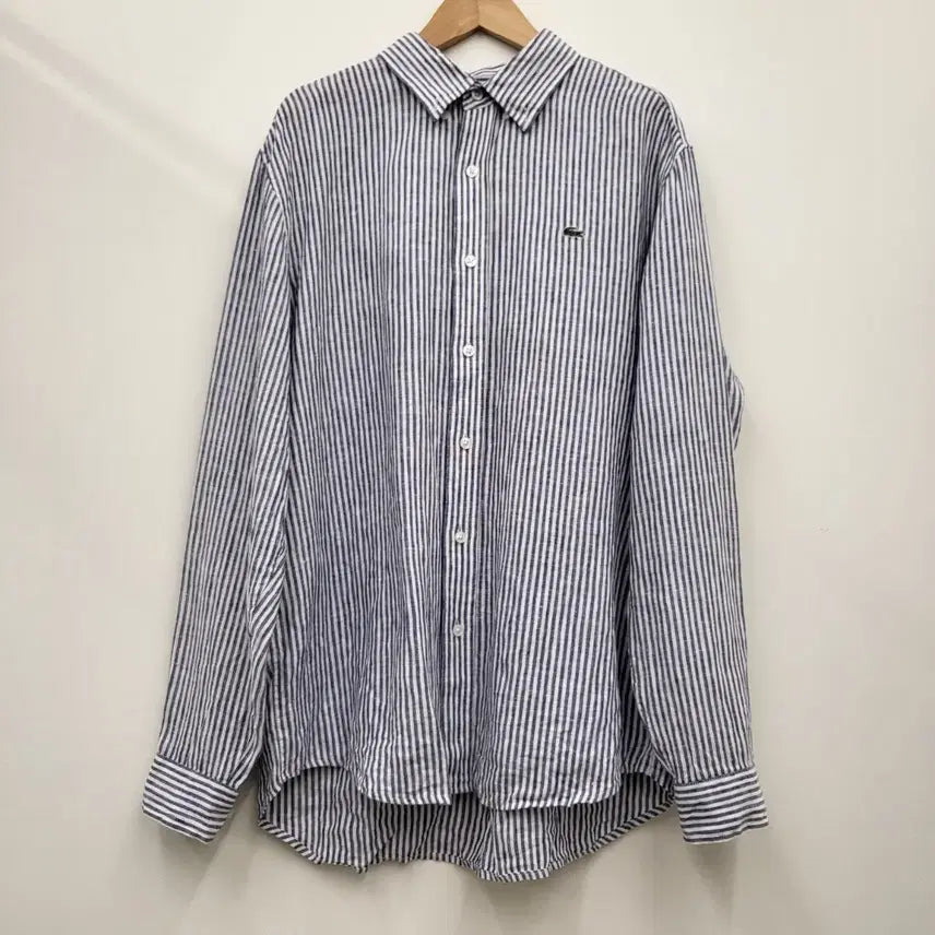 [BUNJANG] Lacoste Striped Linen Shirt / 라코스테 스트라이프 린넨 셔츠