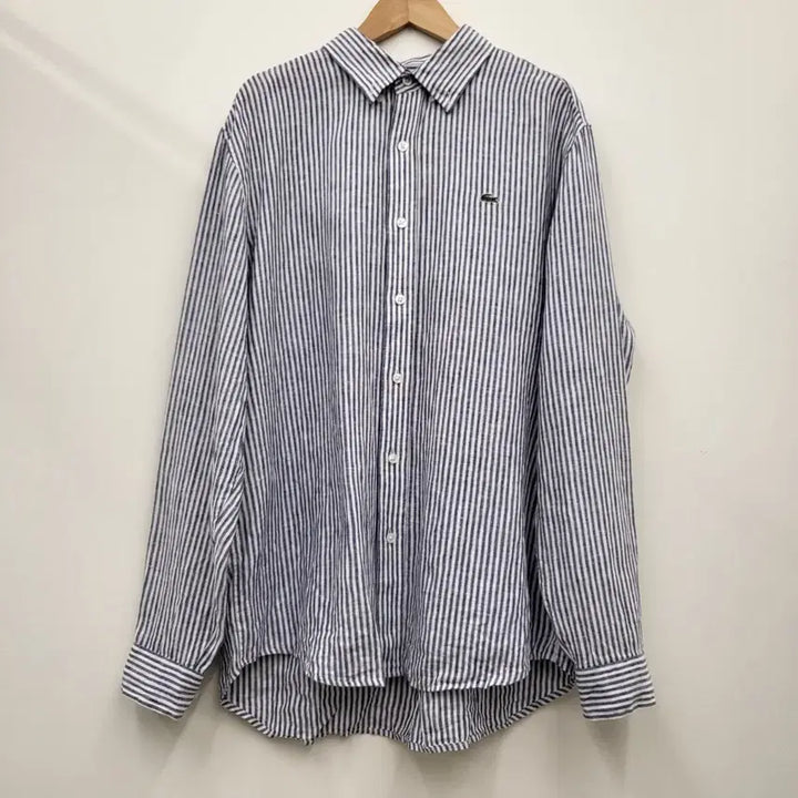 [BUNJANG] Lacoste Striped Linen Shirt / 라코스테 스트라이프 린넨 셔츠