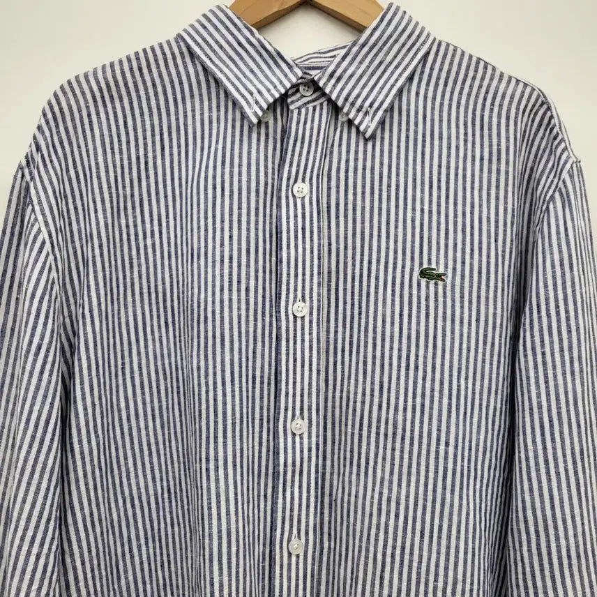 [BUNJANG] Lacoste Striped Linen Shirt / 라코스테 스트라이프 린넨 셔츠