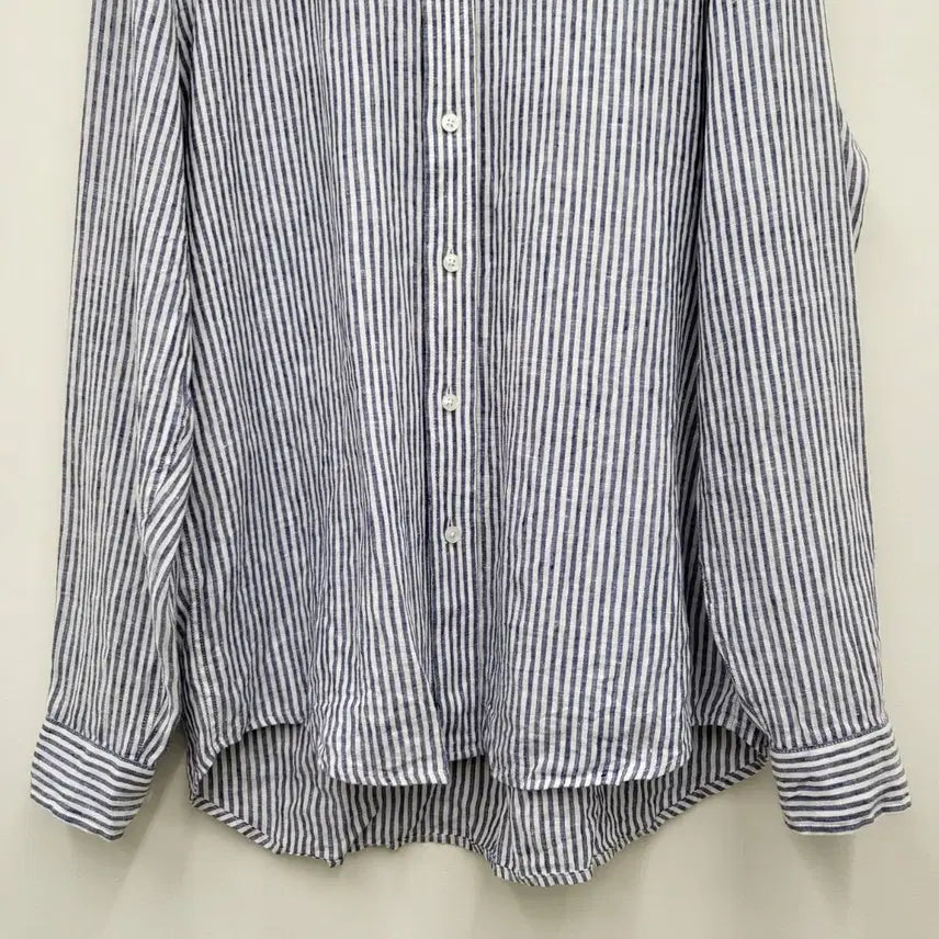 [BUNJANG] Lacoste Striped Linen Shirt / 라코스테 스트라이프 린넨 셔츠