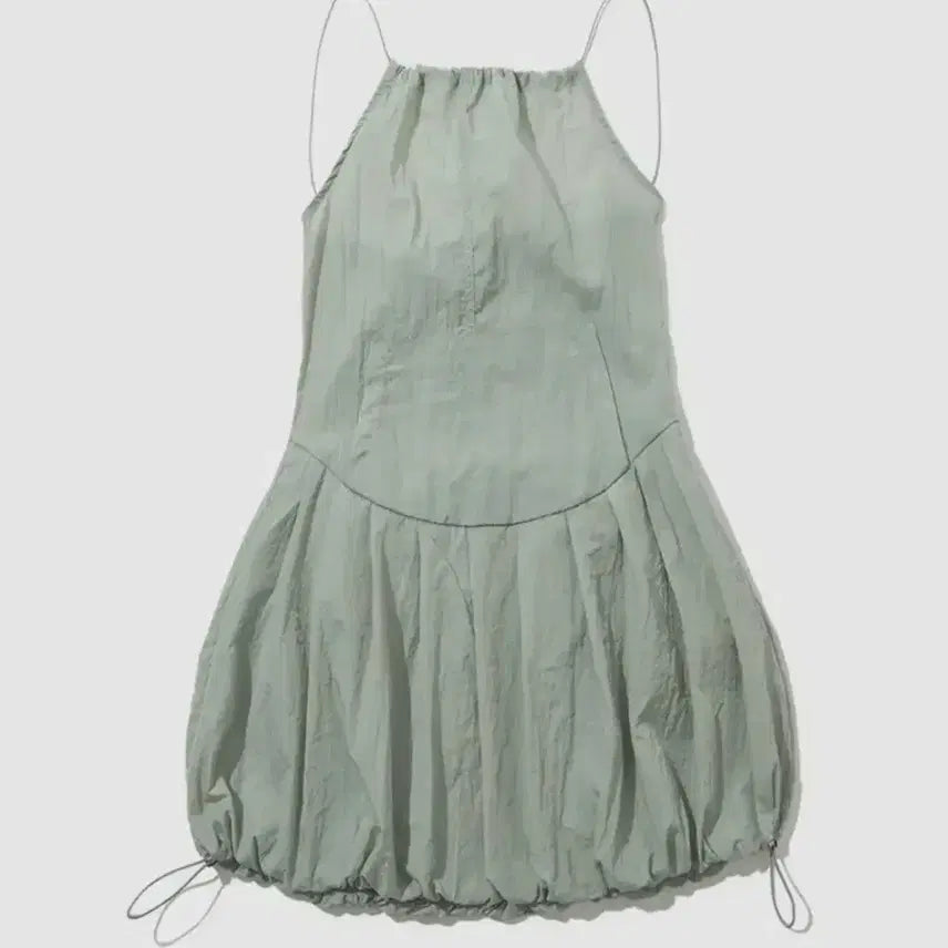 [BUNJANG] Place Studio Balloon Puff Nylon Stopper Sleeveless Midi Dress Mint Green / 플레이스 스튜디오 벌룬 퍼프 나일론 스토퍼 나시 미디 원피스 민트 그린