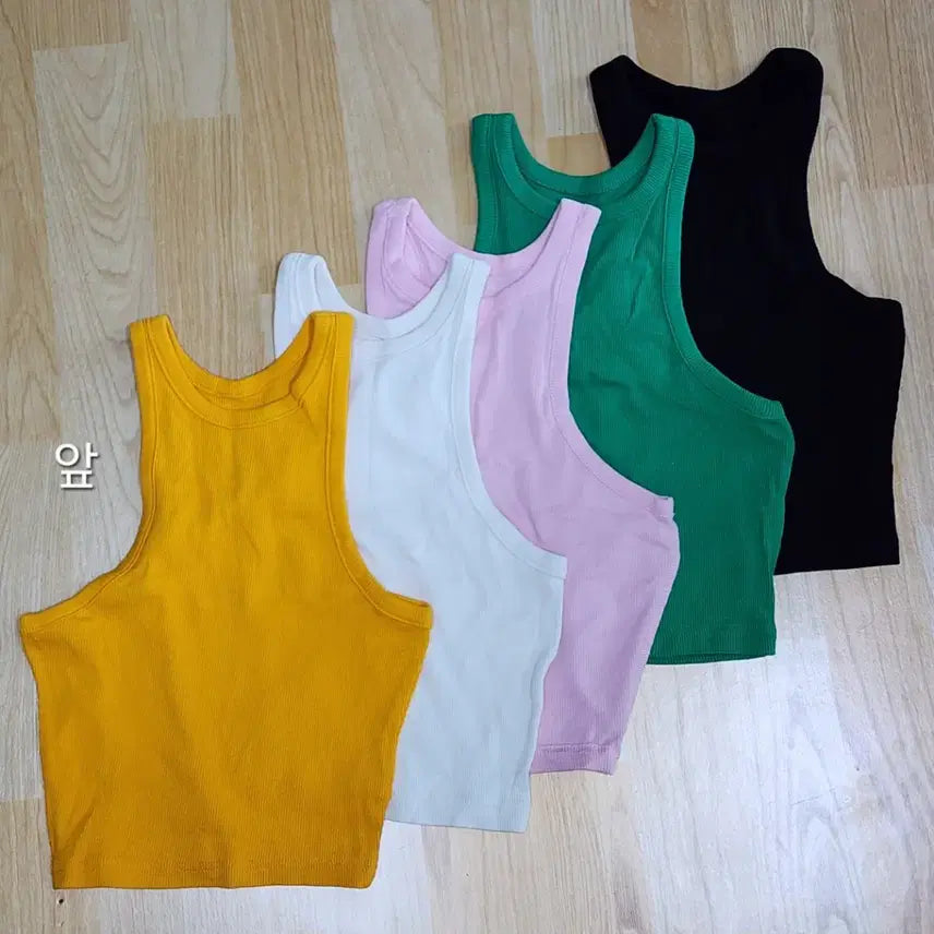 [BUNJANG] H&amp;M Ribbed Sleeveless Crop Top Layering Tank / H&amp;M 에이치앤엠 나시 크롭나시 골지나시 망고나시 레이어드