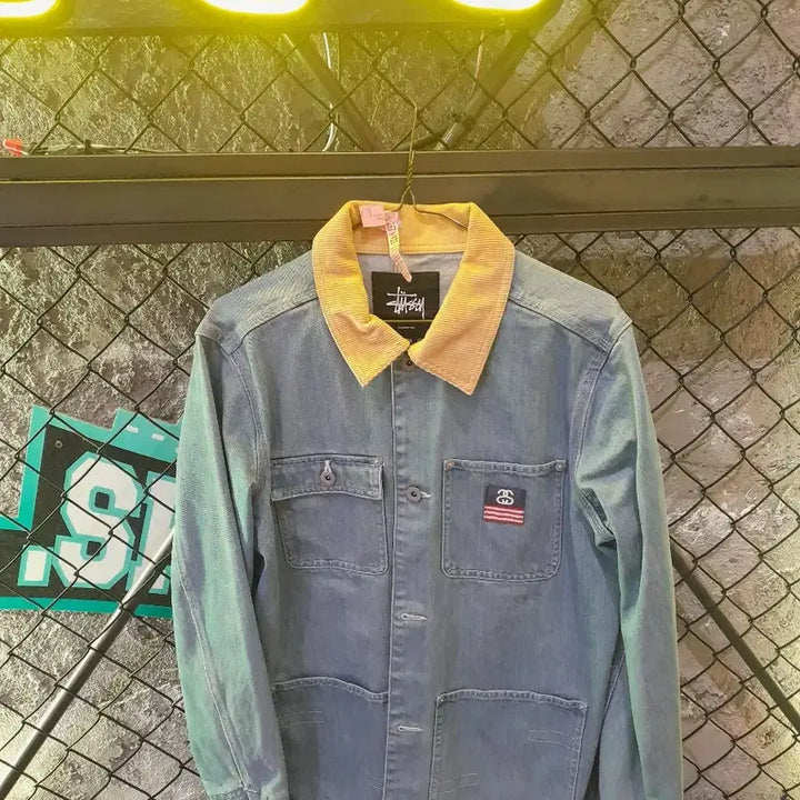 [BUNJANG] 희귀매물 정품 STUSSY 올드스투시 00데님 아카이브자켓M  성조기패치 / 희귀수집 정품 STUSSY 올드스투시 00데님 아카이브자켓M  성조기패치