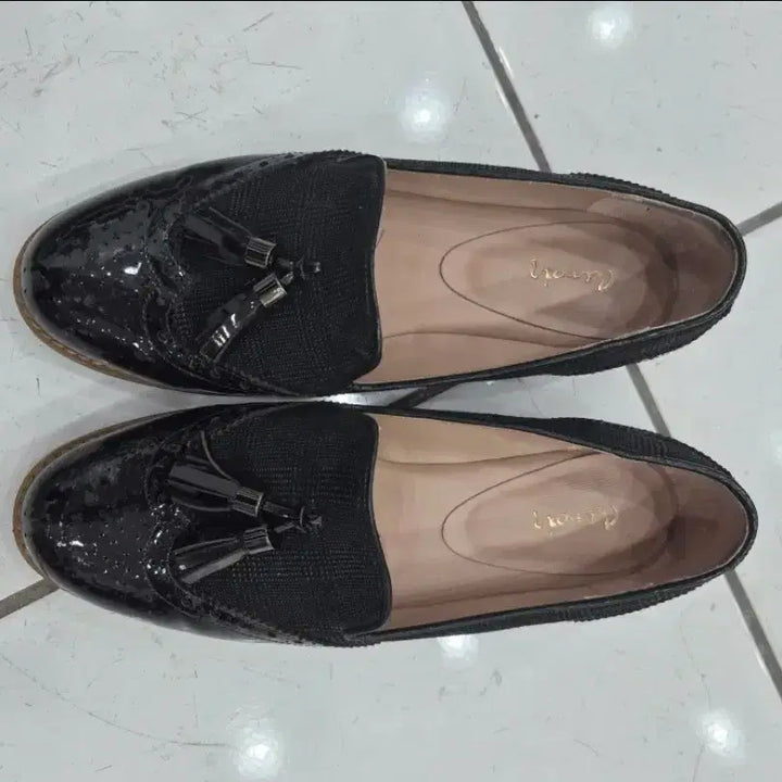 [BUNJANG] Black Leather High Heel Shoes / 블랙 가죽 여성용 하이힐 구두, 단화 등 총4개
