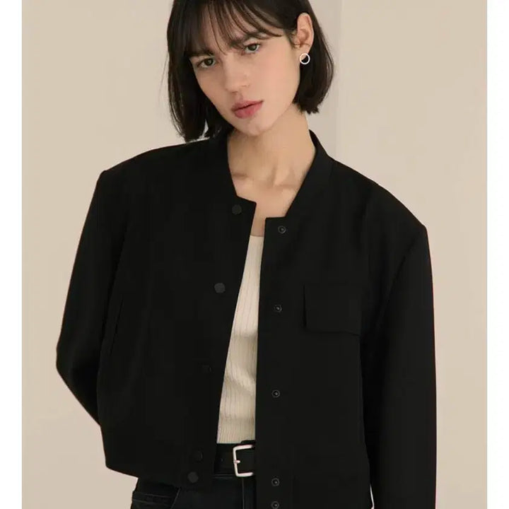[BUNJANG] ON&amp;ON Modern Bomber Jacket Black / 온앤온 모던 봄버 자켓 블랙 01(55)