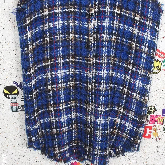 [BUNJANG] Zara Tweed-style Check Shirt Vest Blouse XS / 여성XS / 자라 트위드풍 체크 셔츠 조끼BL 3-22
