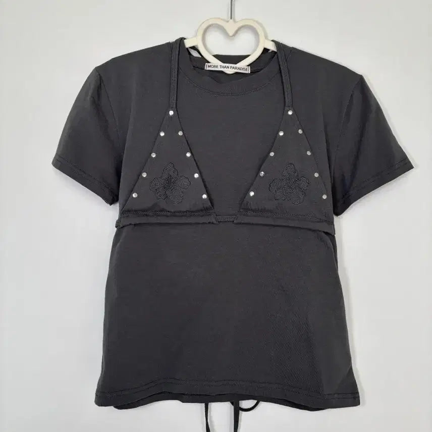 [BUNJANG] More Than Paradise Bikini Layered Short Sleeve T-Shirt / More Than Paradise BIKINI LAYERED TOP
