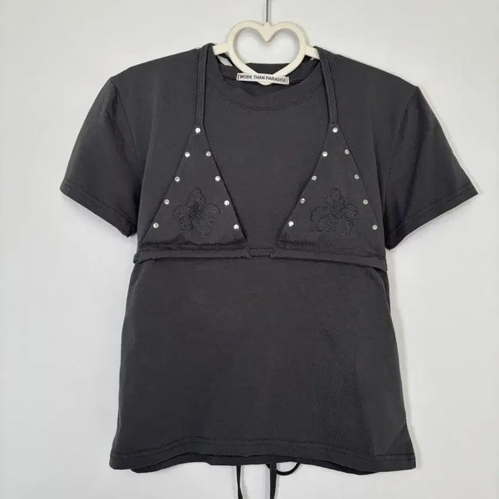 [BUNJANG] More Than Paradise Bikini Layered Short Sleeve T-Shirt / More Than Paradise BIKINI LAYERED TOP