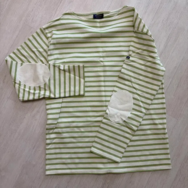 [BUNJANG] Saint James Green Stripe Long Sleeve T-Shirt / 세인트제임스 그린 스트라이프 긴팔 티셔츠