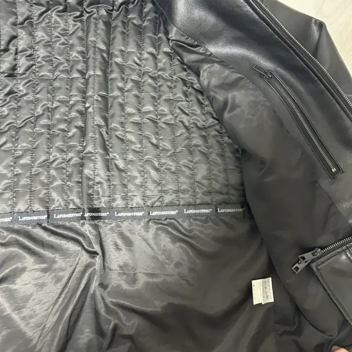 [BUNJANG] La Fila Store Leather Blouson Jacket Black L / 라퍼지스토어 레더 자켓 블랙 L