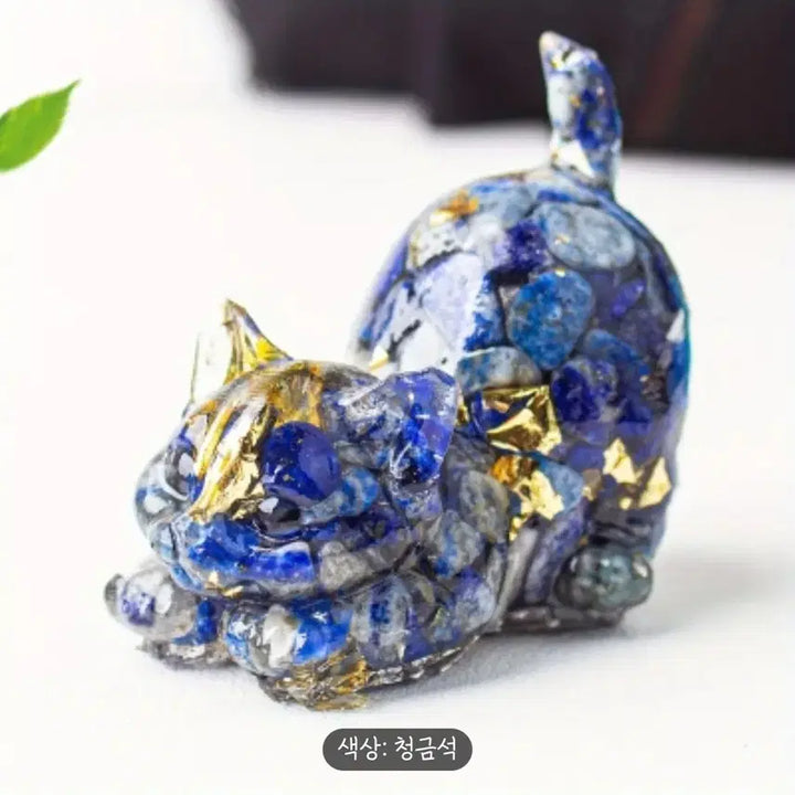 [BUNJANG] Natural Stone Cat Figurine (Onyx, Jade, Amethyst, Clear Quartz) / 천연석 천연원석 오닉스 옥 백수정 자수정 소원석 고양이 장식