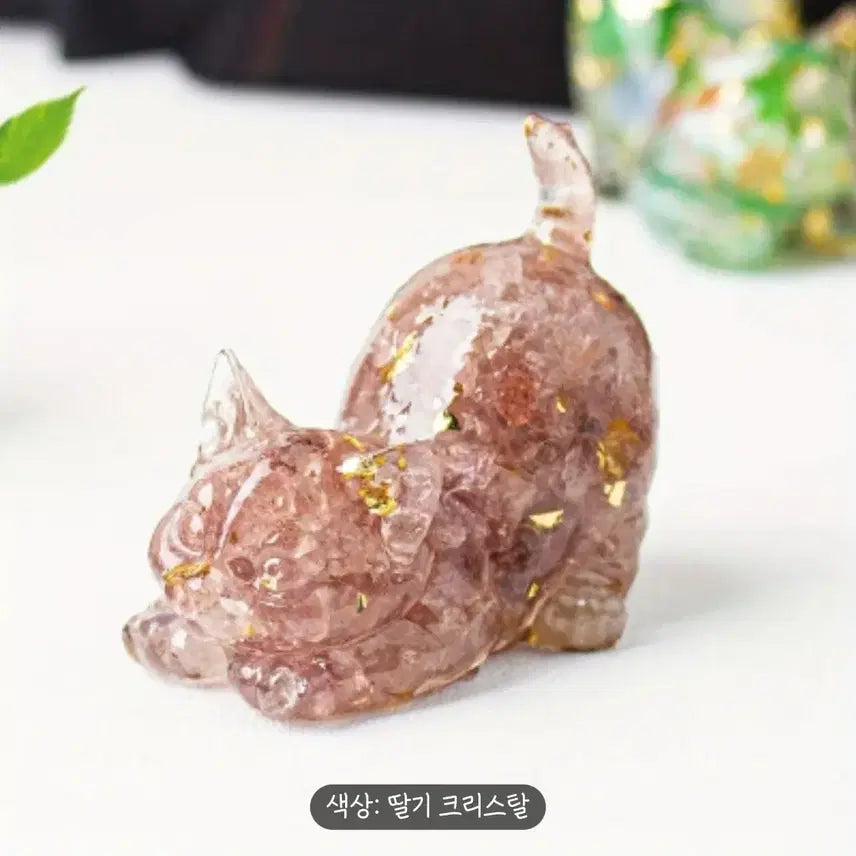 [BUNJANG] Natural Stone Cat Figurine (Onyx, Jade, Amethyst, Clear Quartz) / 천연석 천연원석 오닉스 옥 백수정 자수정 소원석 고양이 장식