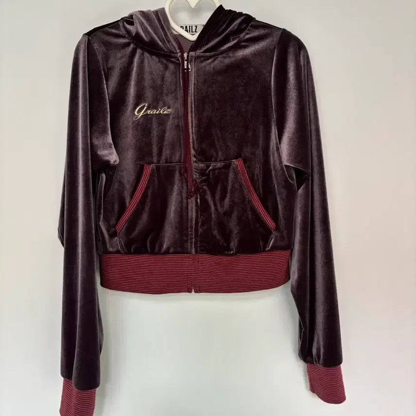 [BUNJANG] Grailz Velvet Zip-Up Hoodie / 그레일즈 velvet hoodie