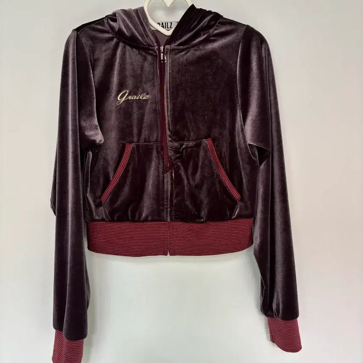 [BUNJANG] Grailz Velvet Zip-Up Hoodie / 그레일즈 velvet hoodie