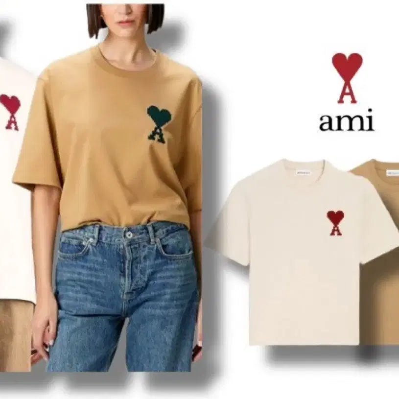 [BUNJANG] Ami Heart Logo Big Logo Short Sleeve T-shirt / 아미 하트 로고 빅로고 반팔 신상