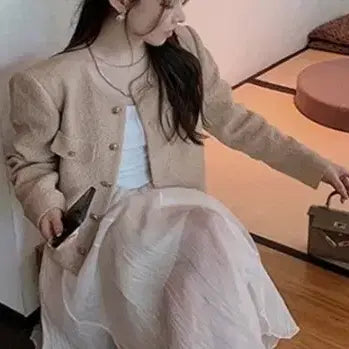 [BUNJANG] Gold Button Tweed Spring Jacket / 금장 버튼  트위드 봄 자켓  새제품
