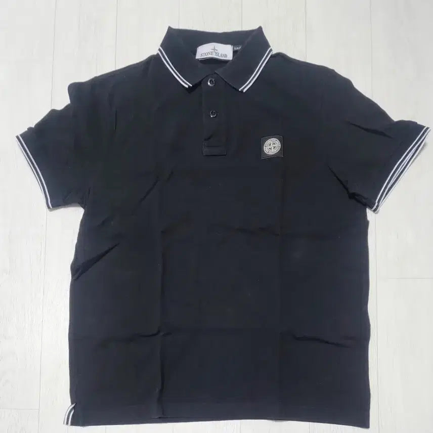 [BUNJANG] Stone Island Black Polo Shirt Size 95 / 스톤아일랜드 블랙 카라티 95사이즈