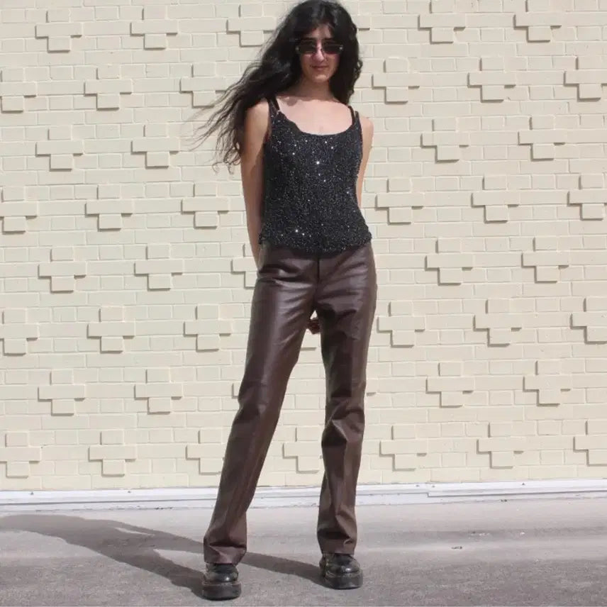 [BUNJANG] Vintage Black Beaded Sleeveless Top / 빈티지 블랙 비즈 슬리브리스 탑