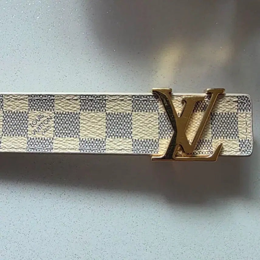 [BUNJANG] Louis Vuitton Damier Azur Belt Set / 루이비통 다미에 아쥬르 벨트 쇼핑백 풀셋 (정품)