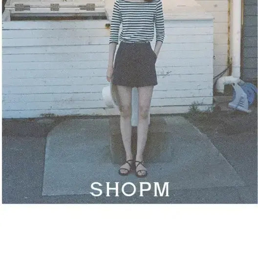 [BUNJANG] Shop M Boat Neck Stripe Knit Top / 샵엠 보트넥 스트라이프 니트 미착용 새상품