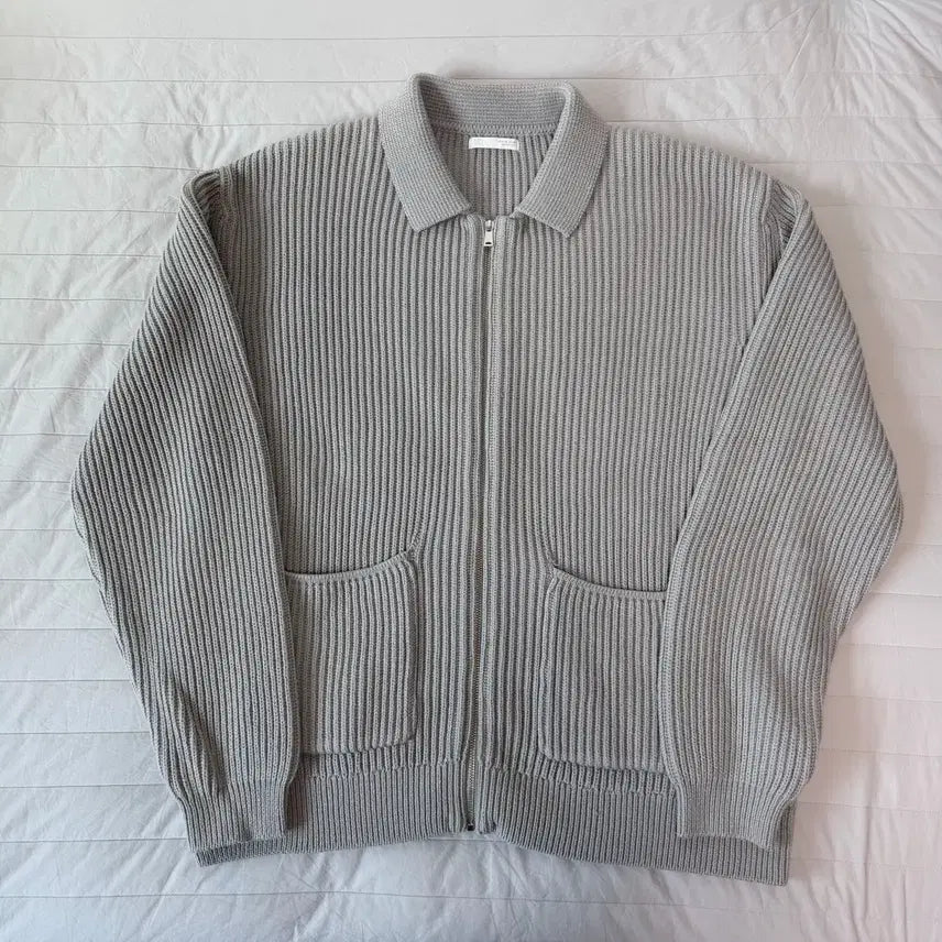 [BUNJANG] ZARA Knit Zip-Up Cardigan Gray / 자라 니트 집업 가디건 회색