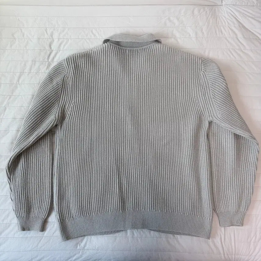 [BUNJANG] ZARA Knit Zip-Up Cardigan Gray / 자라 니트 집업 가디건 회색