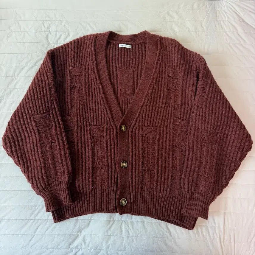 [BUNJANG] ZARA Brown Knit Cardigan / 자라 브라운 니트 가디건