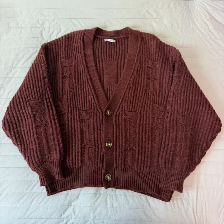 [BUNJANG] ZARA Brown Knit Cardigan / 자라 브라운 니트 가디건