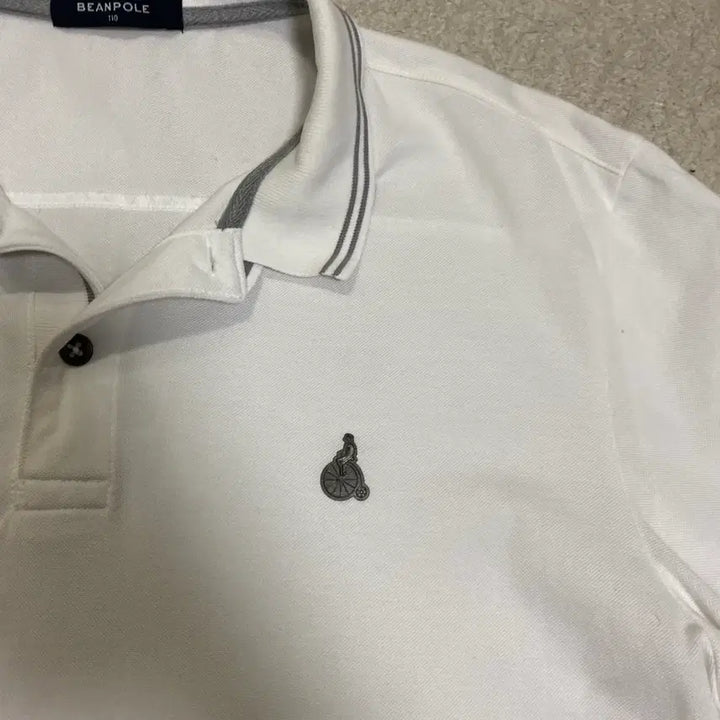 [BUNJANG] Beanpole White Color Block Short Sleeve Polo Shirt Size 110 / 빈폴 화이트 배색 반팔 카라티 110