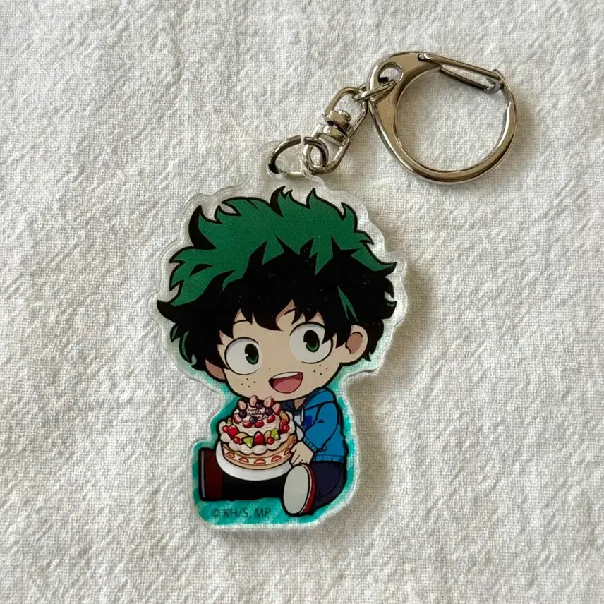 [BUNJANG] My Hero Academia Izuku Midoriya Cake Acrylic Keychain / 나의 히어로 아카데미아 미도리야 케이크 아크릴 키링
