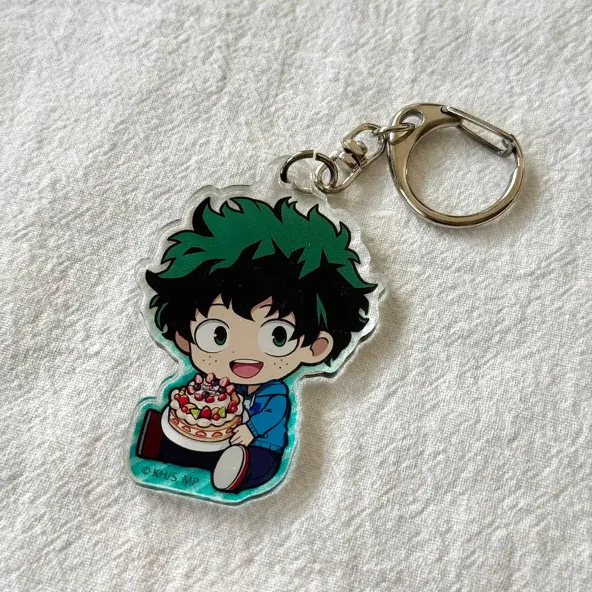 [BUNJANG] My Hero Academia Izuku Midoriya Cake Acrylic Keychain / 나의 히어로 아카데미아 미도리야 케이크 아크릴 키링
