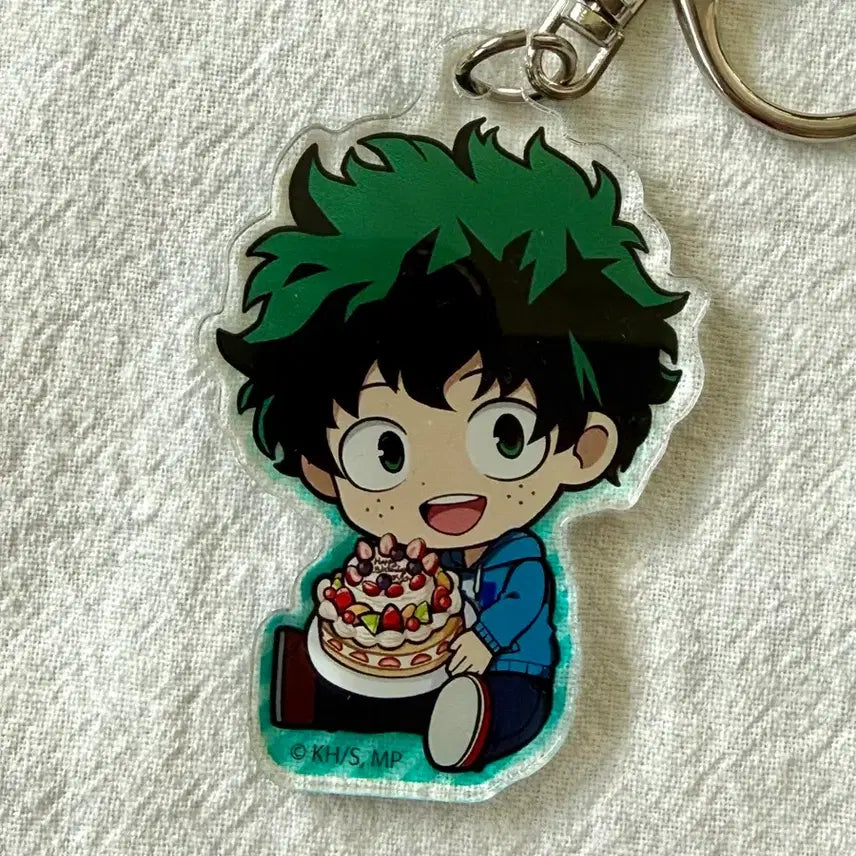 [BUNJANG] My Hero Academia Izuku Midoriya Cake Acrylic Keychain / 나의 히어로 아카데미아 미도리야 케이크 아크릴 키링