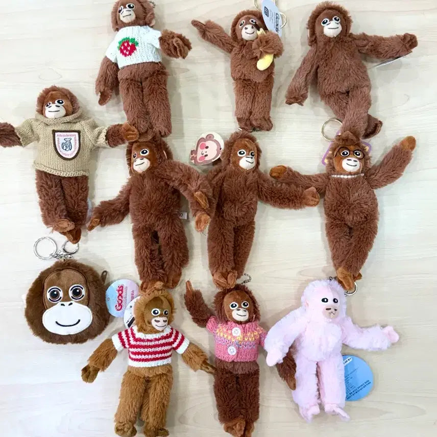 [BUNJANG] Cute Orangutan Plush Keyring Collection / 귀여운 오랑우탄 오랑이 인형 키링 열쇠가방고리 컬렉션(개당)
