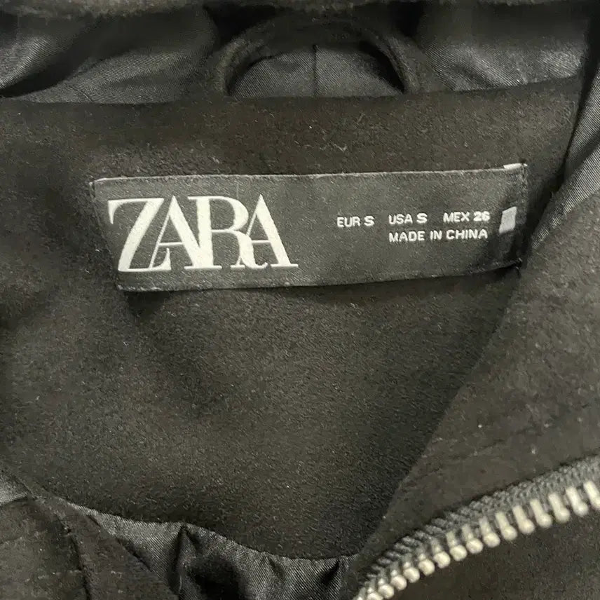 [BUNJANG] Zara Oversized Black Suede Zip-Up Hoodie / 자라 오버핏 블랙 스웨이드 후드집업