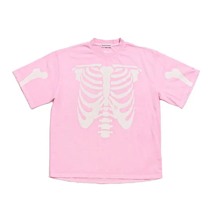 [BUNJANG] 스키즘인듀싱 RIB CAGE T SHIRT_PINK M사이즈 / 스키즘인듀싱 RIB CAGE T SHIRT_PINK M사이즈