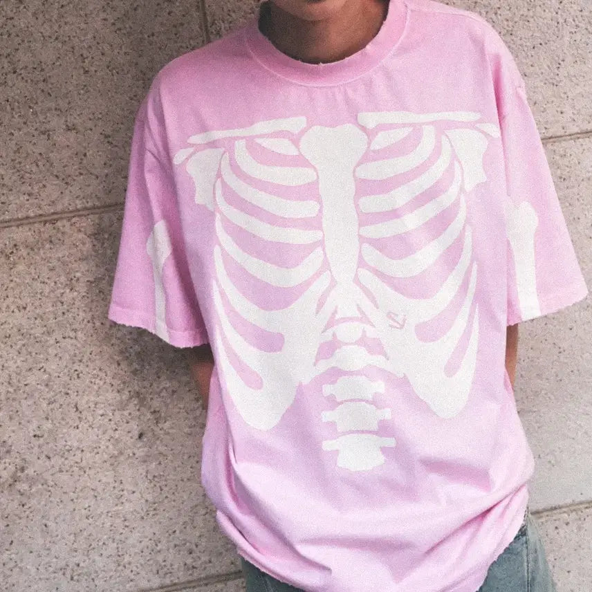 [BUNJANG] 스키즘인듀싱 RIB CAGE T SHIRT_PINK M사이즈 / 스키즘인듀싱 RIB CAGE T SHIRT_PINK M사이즈