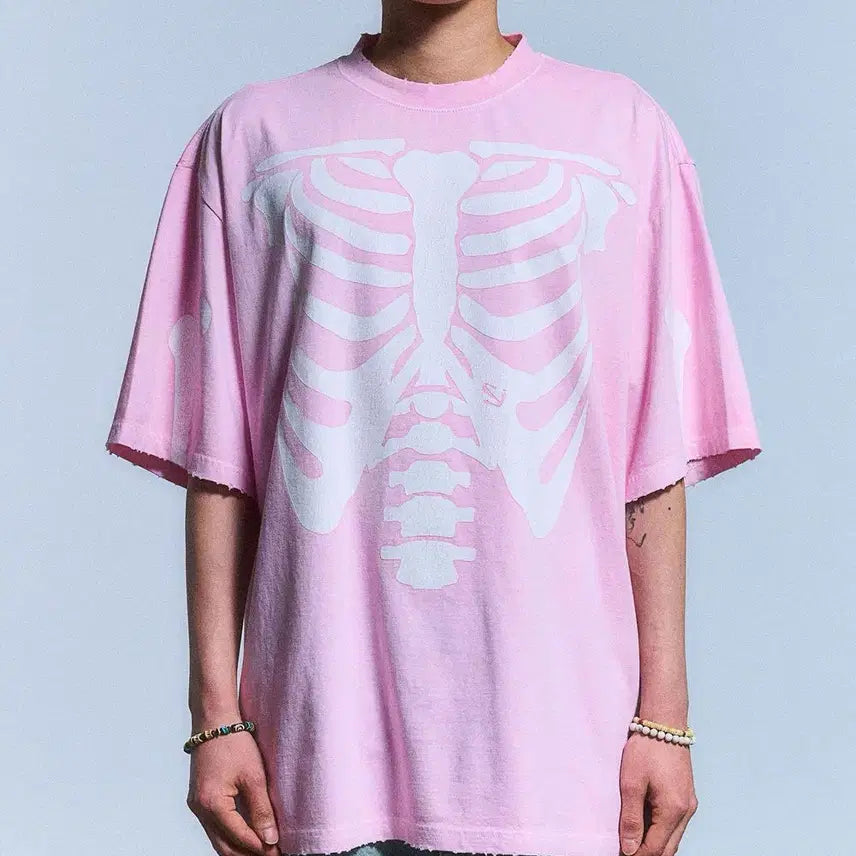 [BUNJANG] 스키즘인듀싱 RIB CAGE T SHIRT_PINK M사이즈 / 스키즘인듀싱 RIB CAGE T SHIRT_PINK M사이즈