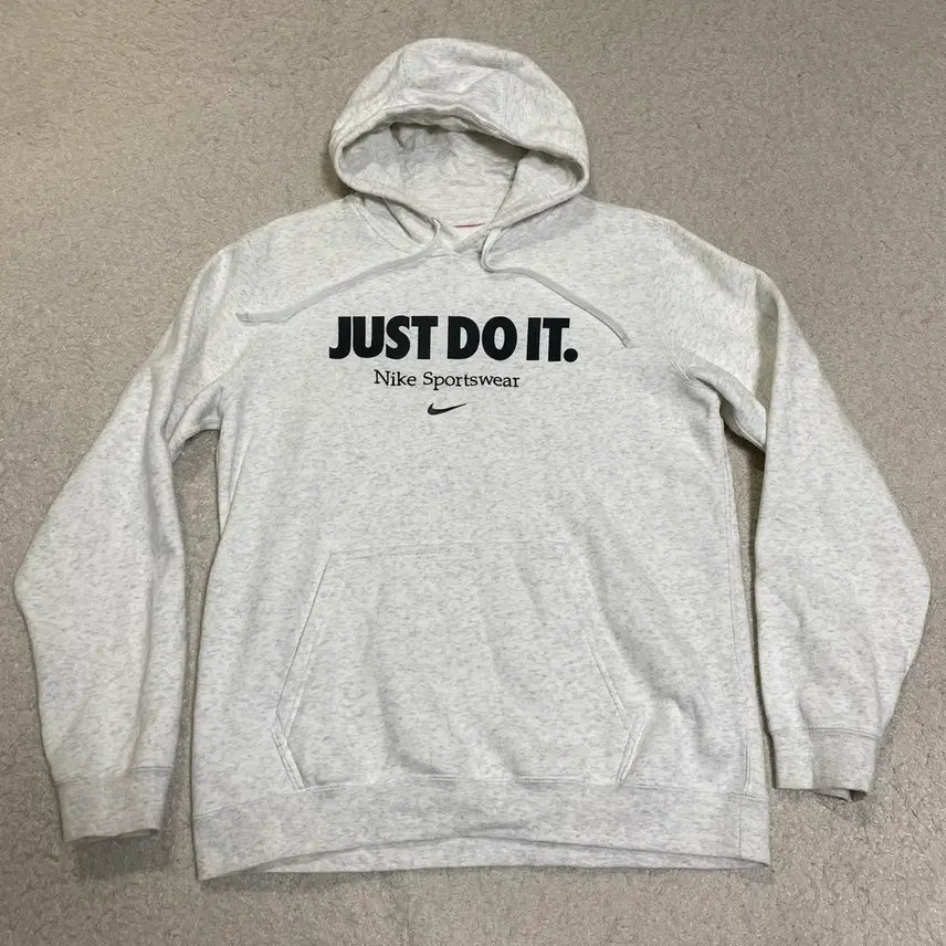 [BUNJANG] Nike Just Do It Hoodie Grey Cotton Blend L / 나이키 Just Do It 후드티 그레이 기모 L 100