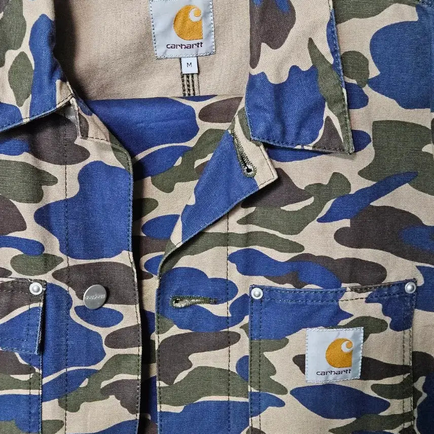 [BUNJANG] Carhartt Blue Camo Jacket and Pants Set / 칼하트 블루 카모 자켓 팬츠 셋업