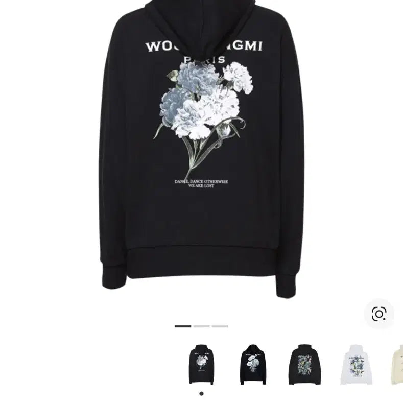 [SOLD OUT] 우영미 플라워 프린팅 후드티 블랙