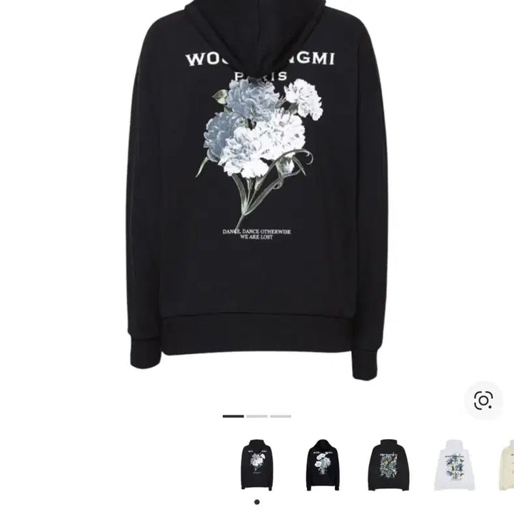 [SOLD OUT] 우영미 플라워 프린팅 후드티 블랙