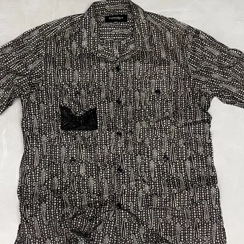 [BUNJANG] Eastlog Paisley Short Sleeve Shirt - Size L / 이스트로그 사파리 반팔셔츠 L 판매