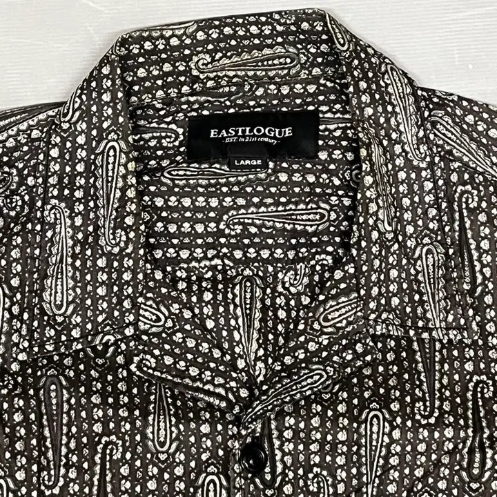 [BUNJANG] Eastlog Paisley Short Sleeve Shirt - Size L / 이스트로그 사파리 반팔셔츠 L 판매
