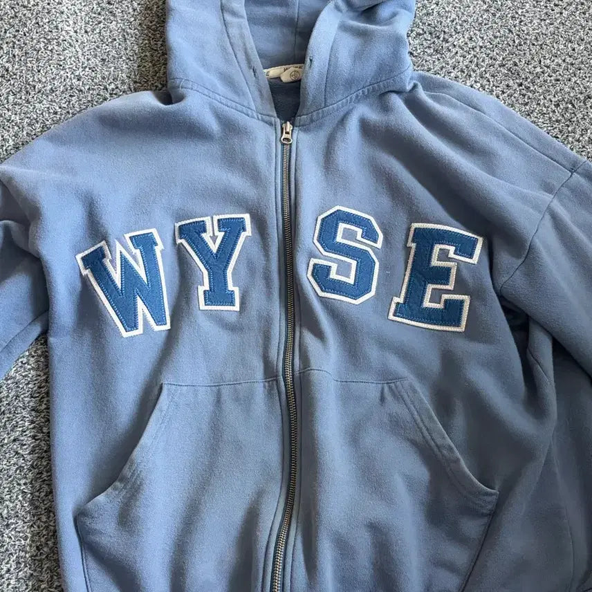 [BUNJANG] Wise Indigo Blue Hooded Zip-up / 와이즈 후드집업
