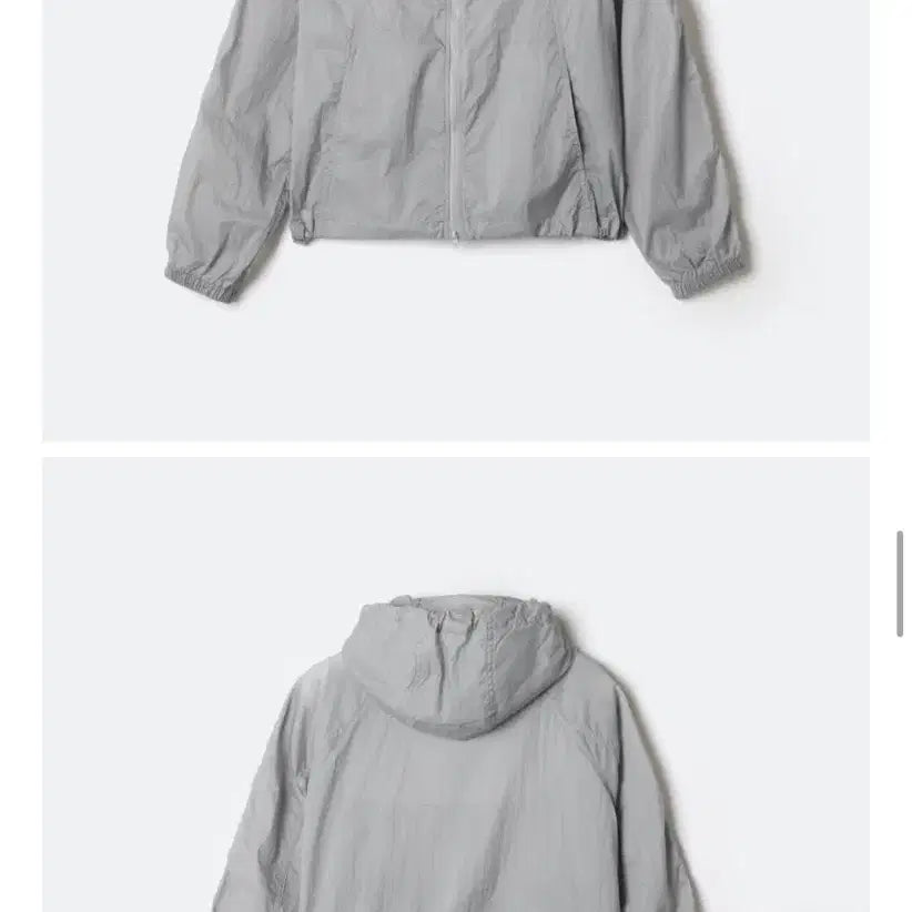 [BUNJANG] Spao Light Shear Cropped Windbreaker Gray L / 스파오 라이트시어후드 크롭바람잠바 그레이L